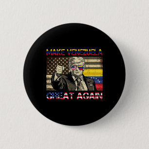 Macaron Rond 5 Cm Trump rend à nouveau la Vénézuela grande _6