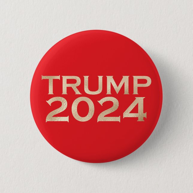Macaron Rond 5 Cm Trump rouge et or 2024 (Devant)