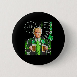 Macaron Rond 5 Cm Trump St Patrick Day We The People Us Drapeau Sham