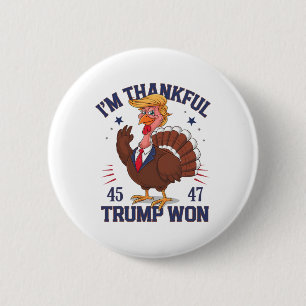 Macaron Rond 5 Cm Trump Thanksgiving Je remercie Trump d'avoir gagné