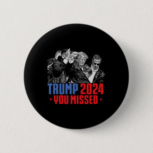 Macaron Rond 5 Cm Trump Tiré Bulletproof Oreille Sanglante Saignant