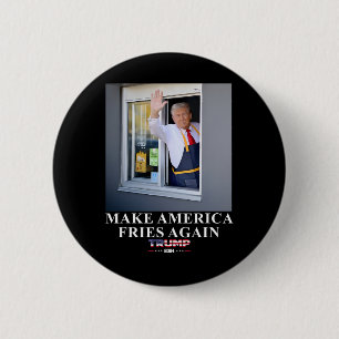 Macaron Rond 5 Cm Trump Travaille Au Drive-through Pour refaire l'Am