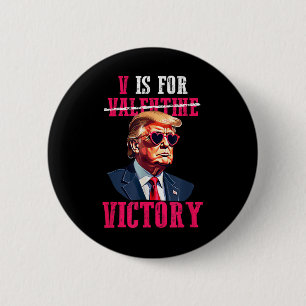 Macaron Rond 5 Cm Trump Valentines Jour V : Victoire Trump