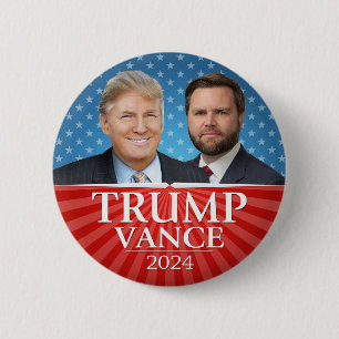 Macaron Rond 5 Cm Trump Vance 2024 - Donald Président JD Vice Photo