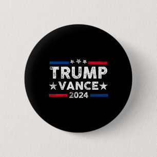 Macaron Rond 5 Cm Trump Vance 2024 Président Trump Supporter Re-elec