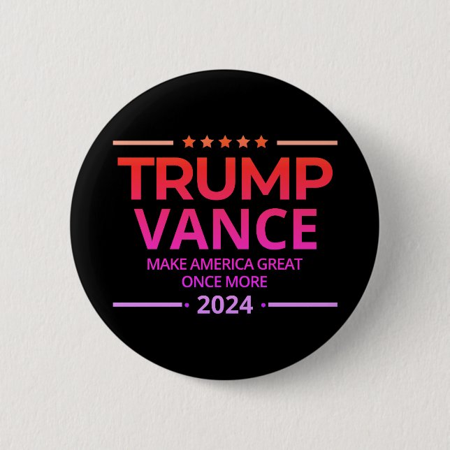 Macaron Rond 5 Cm Trump Vance 2024 rend sa grandeur à l'Amérique (Devant)