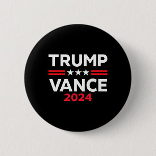 Macaron Rond 5 Cm Trump Vance 2025 Drapeau Américain Cadeau Élection