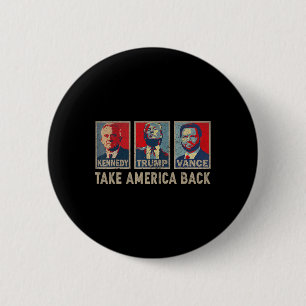 Macaron Rond 5 Cm Trump Vance Kennedy Échec et Mat Élection 2024 Rép