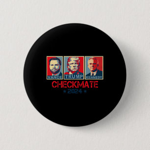 Macaron Rond 5 Cm Trump Vance Kennedy Échec et Mat Élection 2025 Rép