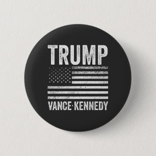 Macaron Rond 5 Cm Trump Vance Kennedy Election 2024 - Drapeau améric