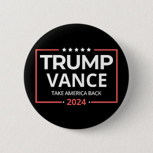 Macaron Rond 5 Cm Trump Vance, Trump Vance 2024, Reprendre l'Amériqu