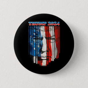 Macaron Rond 5 Cm Trump Vintage Donald Trump Le 4 Juil Sur Le Drapea