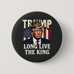 Macaron Rond 5 Cm Trump Vive le roi Pro Trump Patriotique