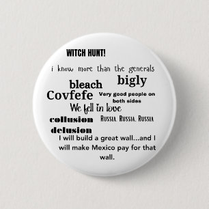 Macaron Rond 5 Cm Trump Word Cloud Typographie politique