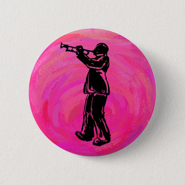 Macaron Rond 5 Cm Trumpet Boogie Nuits New York Hot rose (Devant)