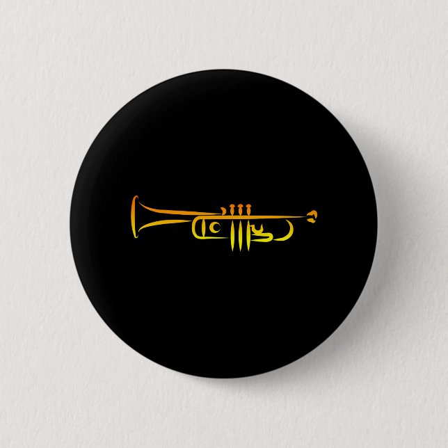 Macaron Rond 5 Cm Trumpeter Musicien de jazz Trumpet (Devant)