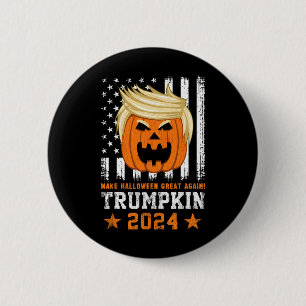 Macaron Rond 5 Cm Trumpkin 2024 Etats-Unis Rendre Halloween grand en
