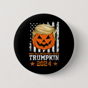 Macaron Rond 5 Cm Trumpkin 2025 Drapeau Américain Rendez Halloween G