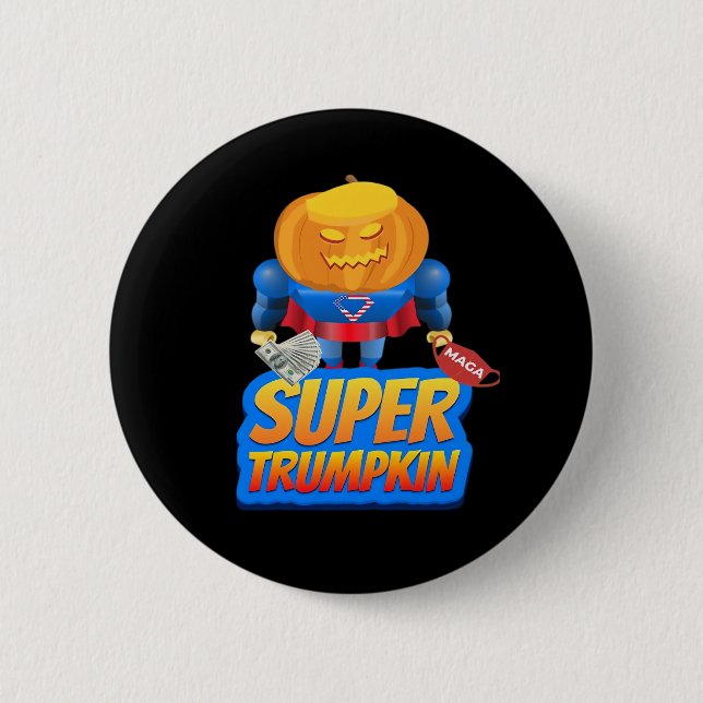 Macaron Rond 5 Cm Trumpkin Funny Citrouille Head Halloween Costume C (Devant)