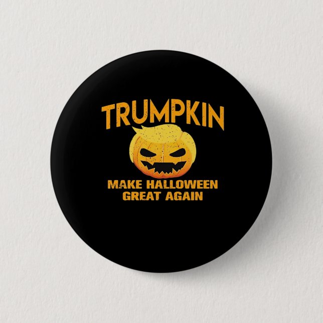 Macaron Rond 5 Cm Trumpkin rend Halloween grand à nouveau - Sloth Pa (Devant)