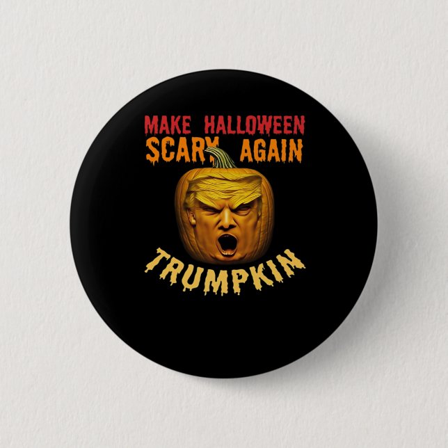 Macaron Rond 5 Cm Trumpkin Rendre Halloween effrayant - Drôle Donald (Devant)