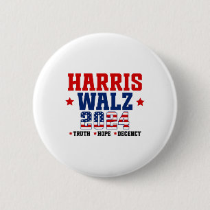 Macaron Rond 5 Cm Truth Hope Decency Harris Wheimer Waltz 2024 Elect