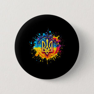 Macaron Rond 5 Cm Tryzub Ukraine Trident ukrainien
