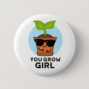 Macaron Rond 5 Cm Tu Grandis Fille Amusante Plante Pun