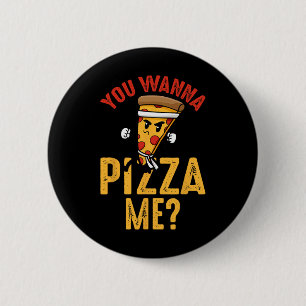 Macaron Rond 5 Cm Tu Veux une Pizza Drôle Ninja Karaté Mignon Pizza