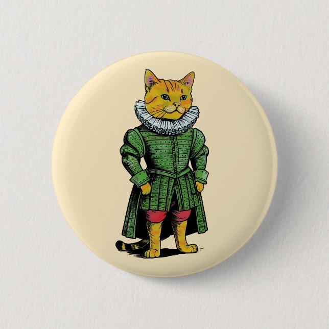 Macaron Rond 5 Cm Tudor Cat King Mouser Histoire (Devant)