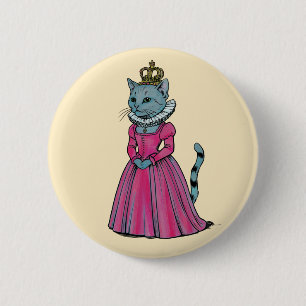 Macaron Rond 5 Cm Tudor Cat Queen Mouser Histoire