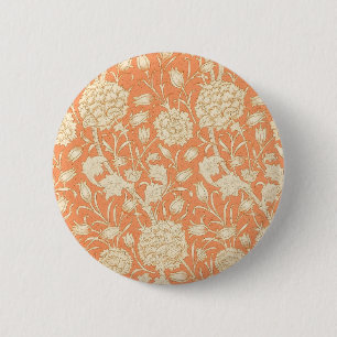 Macaron Rond 5 Cm Tulipe sauvage de William Morris, motif floral vin