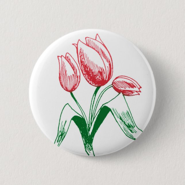 Macaron Rond 5 Cm Tulipes (Devant)