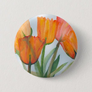 Macaron Rond 5 Cm Tulipes d'agrumes orange