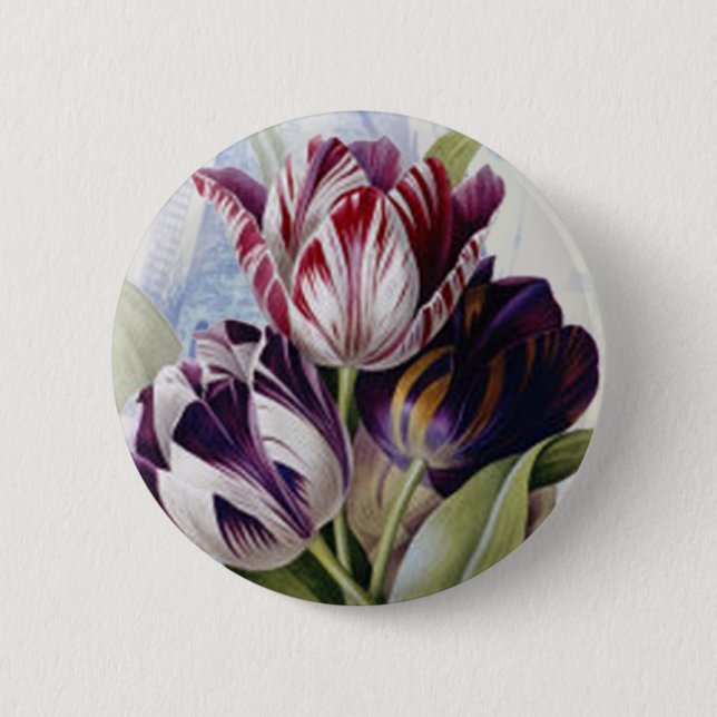 Macaron Rond 5 Cm Tulipes néerlandaises (Devant)
