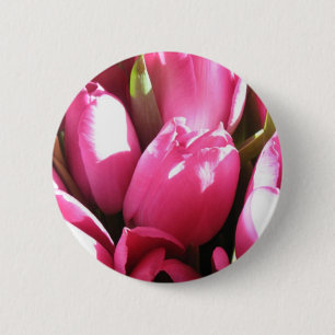 Macaron Rond 5 Cm Tulipes roses