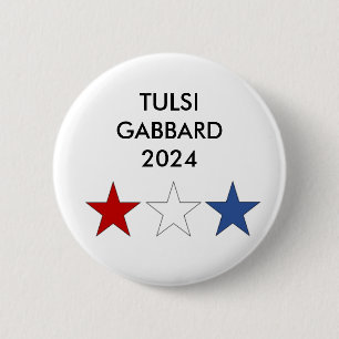Macaron Rond 5 Cm Tulsi Gabbard pour le Bouton du Président 2024