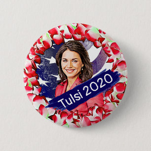 Macaron Rond 5 Cm Tulsi Gabbard pour l'élection présidentielle 2020