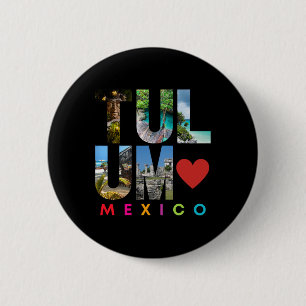 Macaron Rond 5 Cm Tulum Mexico 2022 Vacation Beach Matching Family G