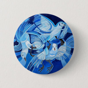 Macaron Rond 5 Cm Tumbler Pigeons in Cerulean Blue