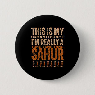 Macaron Rond 5 Cm Tung Tung Sahur Costume humain Sahur Halloween drô