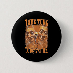 Macaron Rond 5 Cm Tung Tung Tung Sahur drôle Mème Brainrot Humour Ge