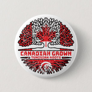Macaron Rond 5 Cm Tunisie Drapeau des racines d'arbre du Canada tuni