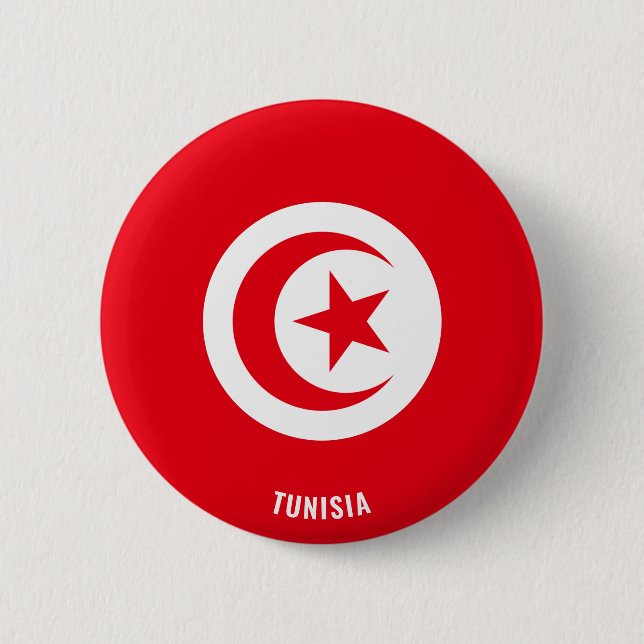 Macaron Rond 5 Cm Tunisie Drapeau mignon Patriotique (Devant)