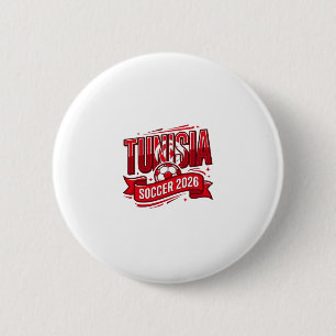 Macaron Rond 5 Cm Tunisie Football 2026 Football Gras Pays Typograph