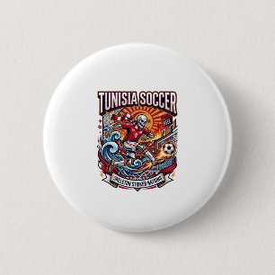 Macaron Rond 5 Cm Tunisie Football Skeleton Attaquant Nations Premiu
