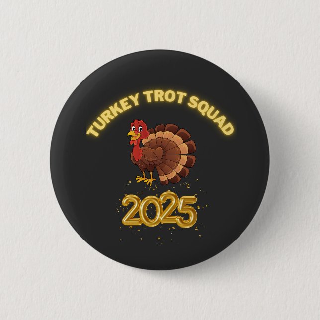 Macaron Rond 5 Cm Turkey Trot Squad 2025 (Devant)