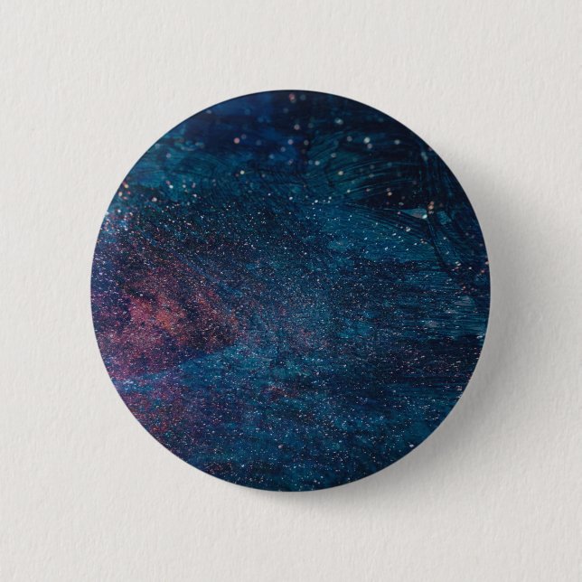 Macaron Rond 5 Cm Turqouise Galaxy Paint Sparkings (Devant)