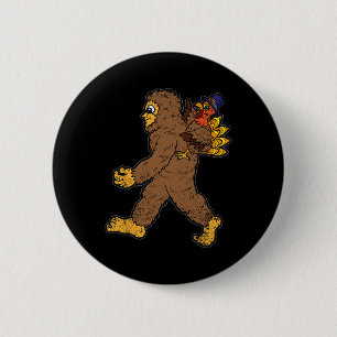 Macaron Rond 5 Cm Turquie équitation Bigfoot Thanksgiving Day Funny 