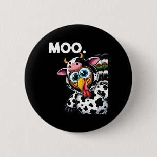 Macaron Rond 5 Cm Turquie Moo Costume de vache drôle Thanksgiving Ha